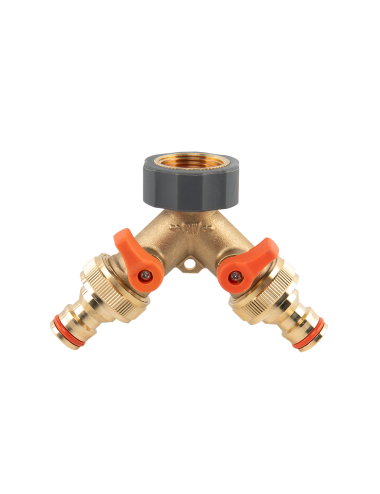 ROZDZIELACZ 2-DROŻNY GW 3/4"x GZ 3/4" MOSIĄDZ Z ZAWORAMI BRASS SOFT