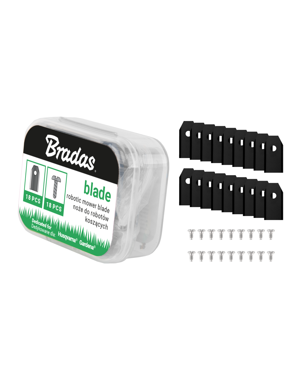 BRADAS NOŻE DO ROBOTÓW KOSZĄCYCH HUSQVARNA GARDENA 18szt. TITAN BLACK