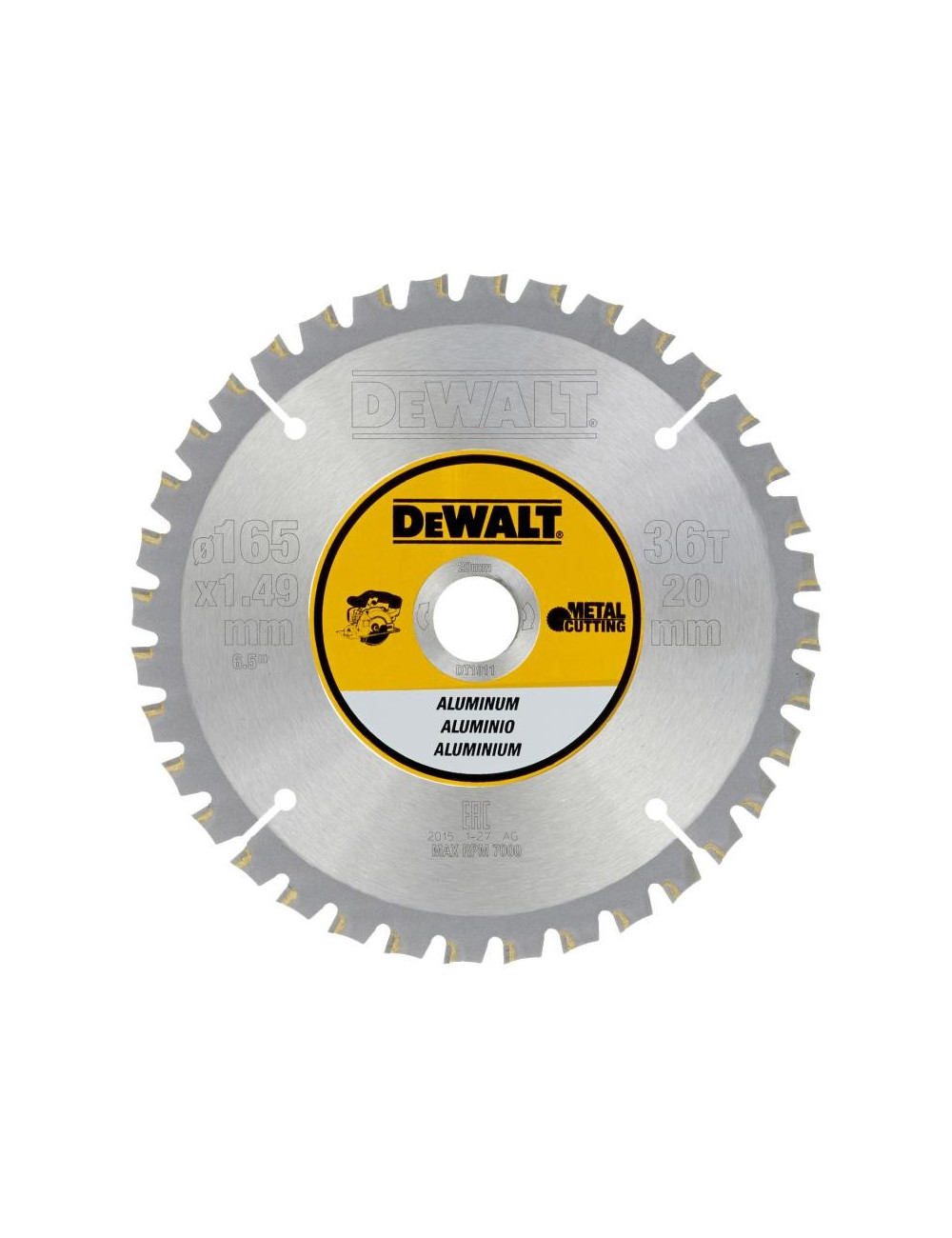 DEWALT PIŁA TARCZA 165 x 20mm x 36z ALUMINIUM DT1911-QZ