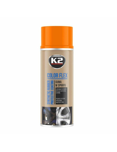 K2 SYNTETYCZNA POWŁOKA GUMOWA W SPRAYU. COLOR FLEX GUMA W SPRAYU-POMARAŃCZOWY 400ML