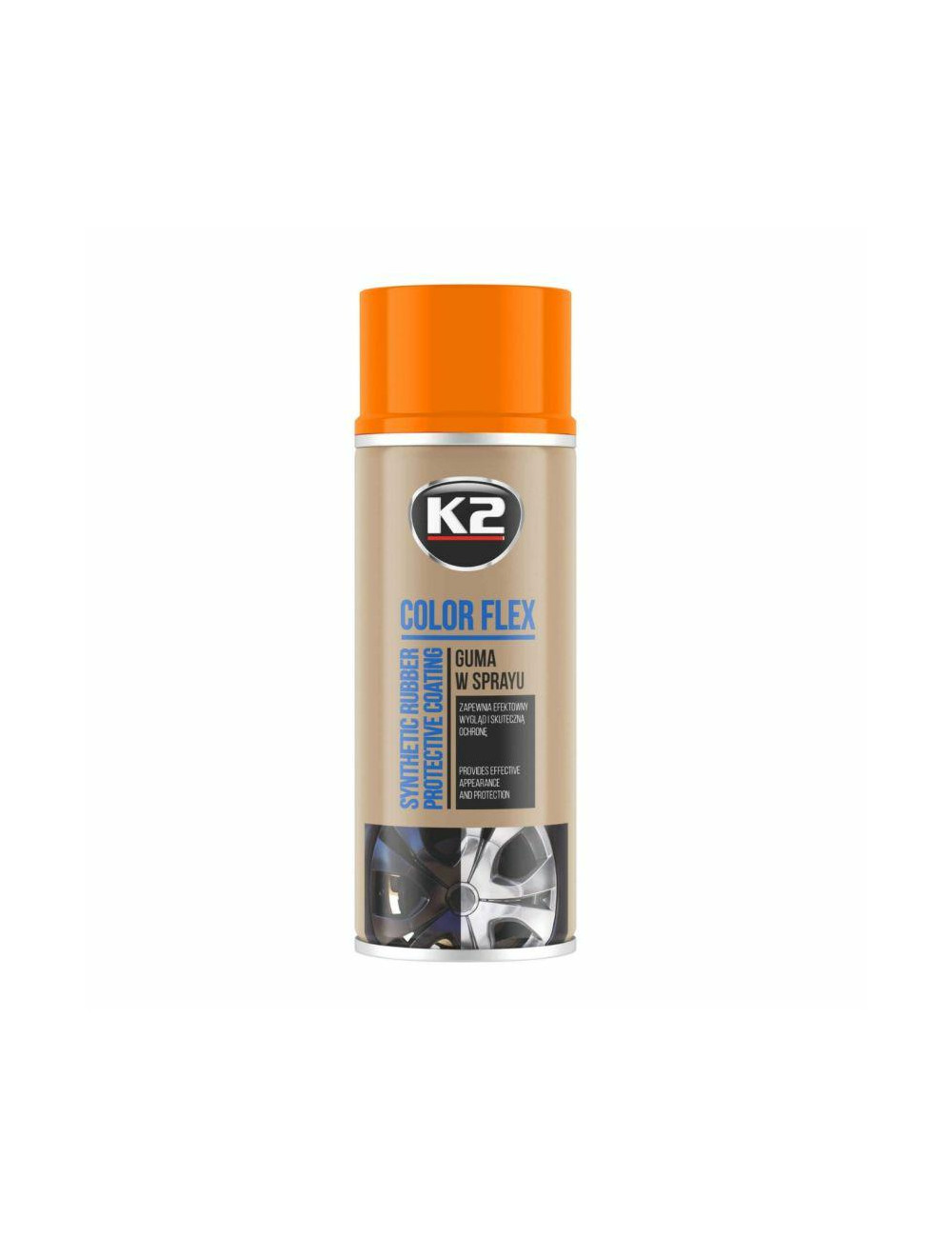 K2 SYNTETYCZNA POWŁOKA GUMOWA W SPRAYU. COLOR FLEX GUMA W SPRAYU-POMARAŃCZOWY 400ML
