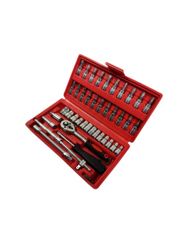 ZESTAW KLUCZY 1/4" 46szt. SILVER