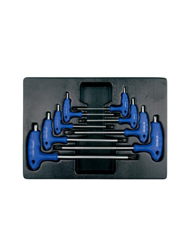 KING TONY ZESTAW IMBUSÓW Z UCHWYTEM L 8szt. TORX TORX T10 - T50. WKŁAD DO WÓZKA