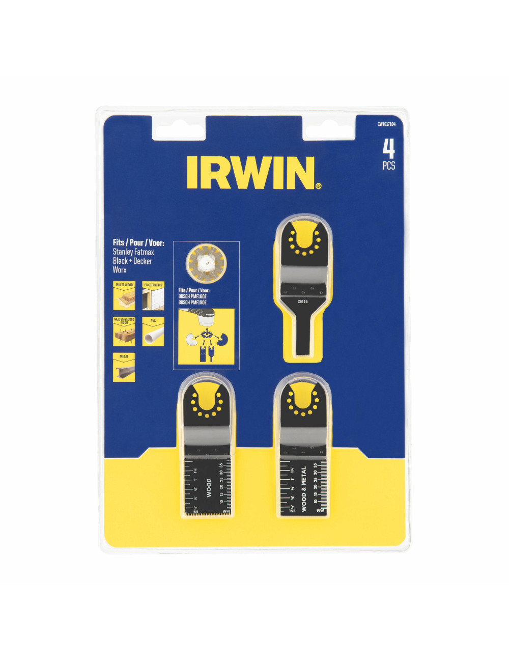 IRWIN BRZESZCZOT DO WIELOFUNKCYJNEJ SZLIFIERKI OSCYLACYJNEJ KOMPLET 3szt. do cięcia drewna, płyt gipsow