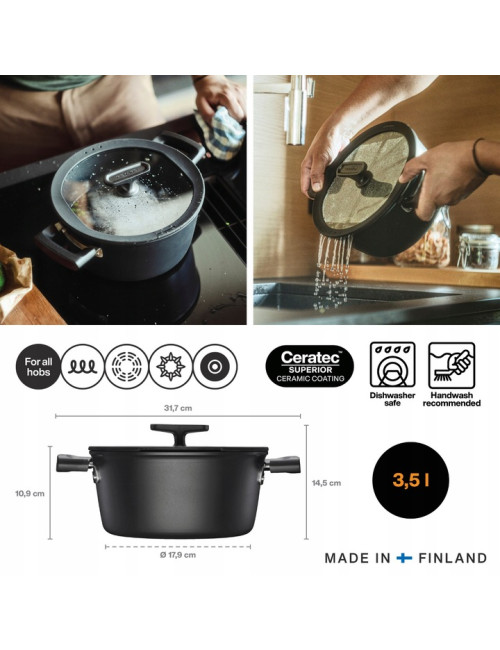 FISKARS GARNEK 5L Z POWŁOKĄ NIEPRZYWIERAJĄCĄ I Z POKRYWKĄ HARD FACE