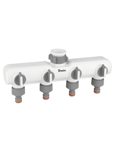 BRADAS ROZDZIELACZ 4-DROŻNY Z GW 1"-3/4" Z ZAWORAMI WHITE LINE