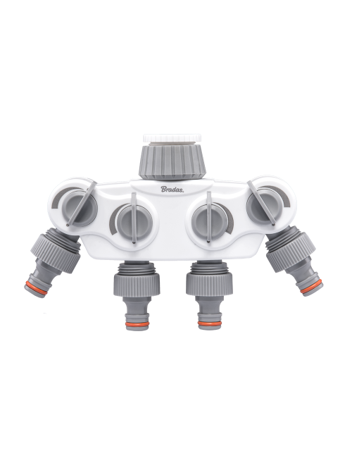 ROZDZIELACZ 4-DROŻNY GW 1"-3/4" SOLID Z ZAWORAMI WHITE LINE