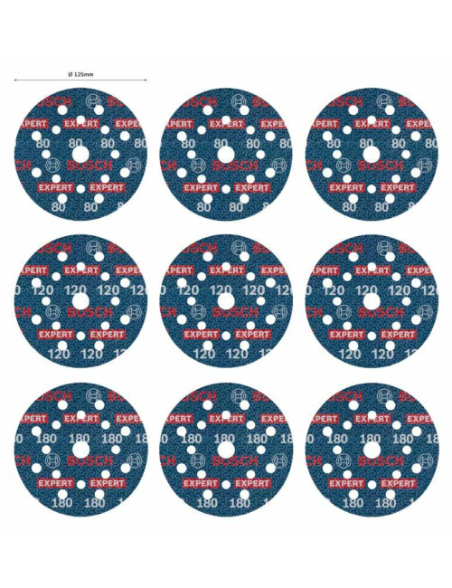 BOSCH FOLIA ŚCIERNA 125mm MIX 9szt.