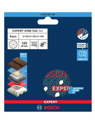 BOSCH FOLIA ŚCIERNA 125mm MIX 9szt.