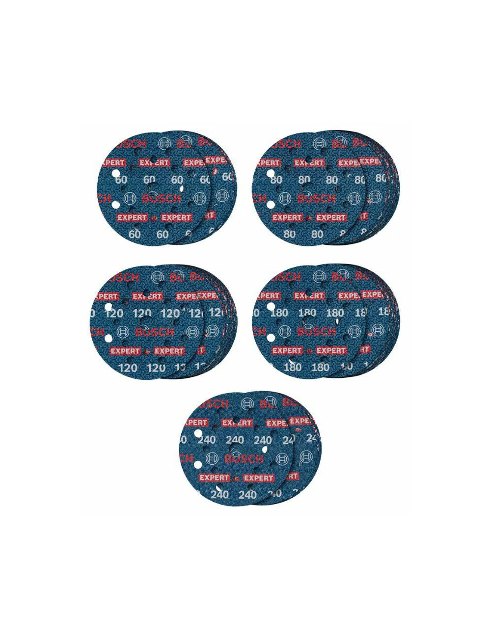 BOSCH FOLIA ŚCIERNA 125mm MIX 55szt.