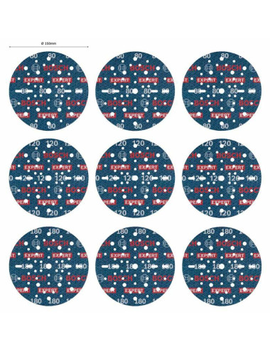 BOSCH FOLIA ŚCIERNA 150mm MIX 9szt.