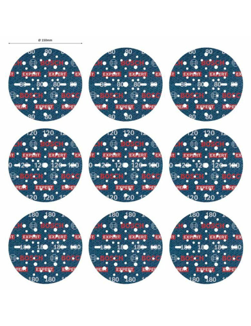 BOSCH FOLIA ŚCIERNA 150mm MIX 9szt.