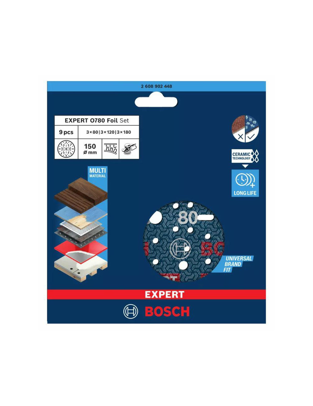 BOSCH FOLIA ŚCIERNA 150mm MIX 9szt.