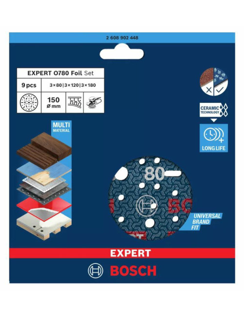 BOSCH FOLIA ŚCIERNA 150mm MIX 9szt.