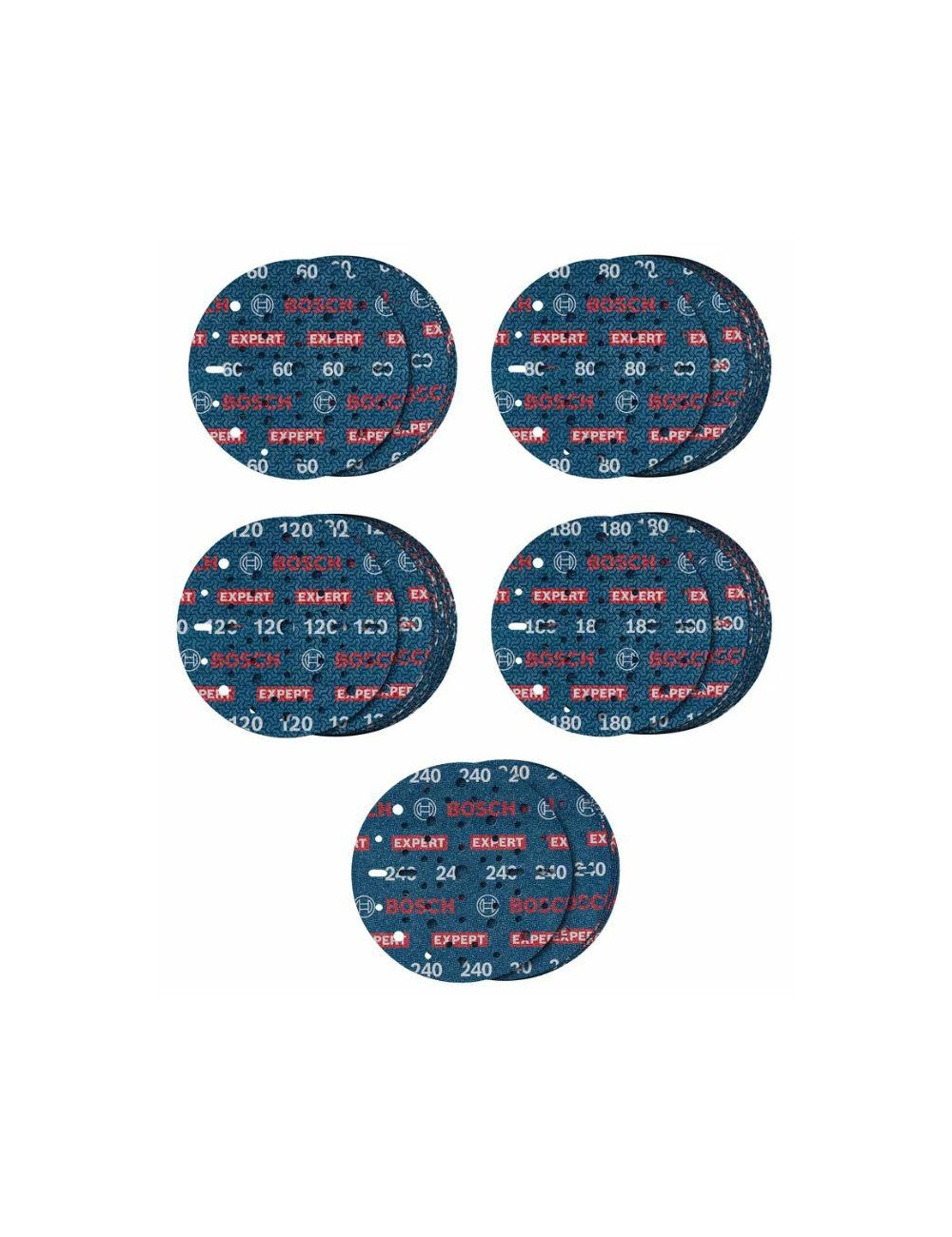 BOSCH FOLIA ŚCIERNA 150mm MIX 55szt.