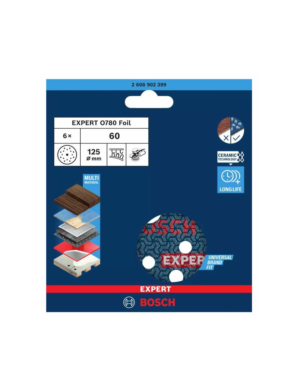 BOSCH FOLIA ŚCIERNA 125mm P 60 6szt.