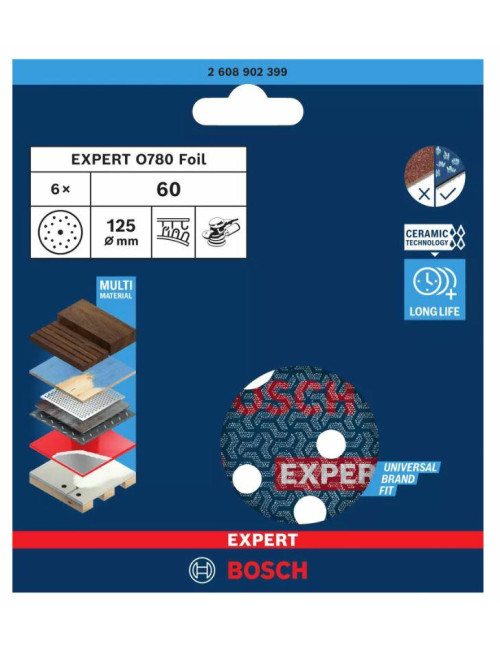 BOSCH FOLIA ŚCIERNA 125mm P 60 6szt.
