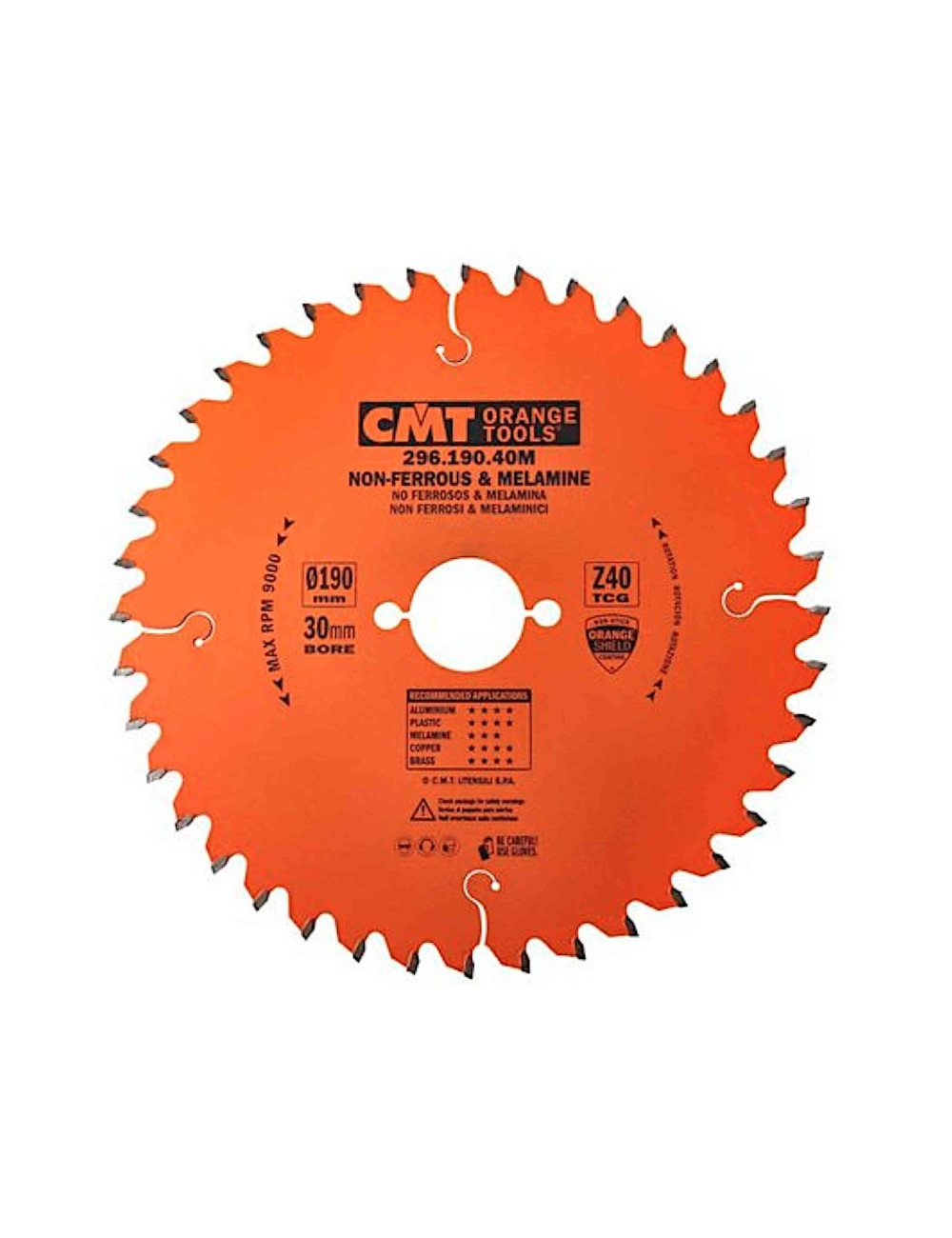 PIŁA HW D=190 F=30 Z=40 K=2,8 2,2 ALUMINIUM, MOSIĄDZ, KOMPOZYT CMT