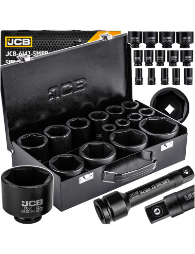 ZESTAW NASADEK UDAROWYCH 14el. 6-KĄT 3/4" JCB ADAPTER
