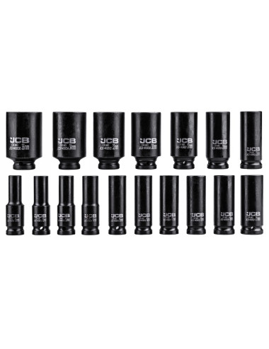 JCB NASADKI UDAROWE DŁUGIE KOMPLET 17el.1/2" 6-KĄT 10-36mm