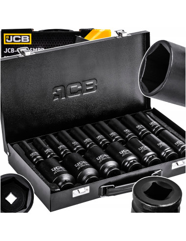 JCB NASADKI UDAROWE DŁUGIE KOMPLET 17el.1/2" 6-KĄT 10-36mm