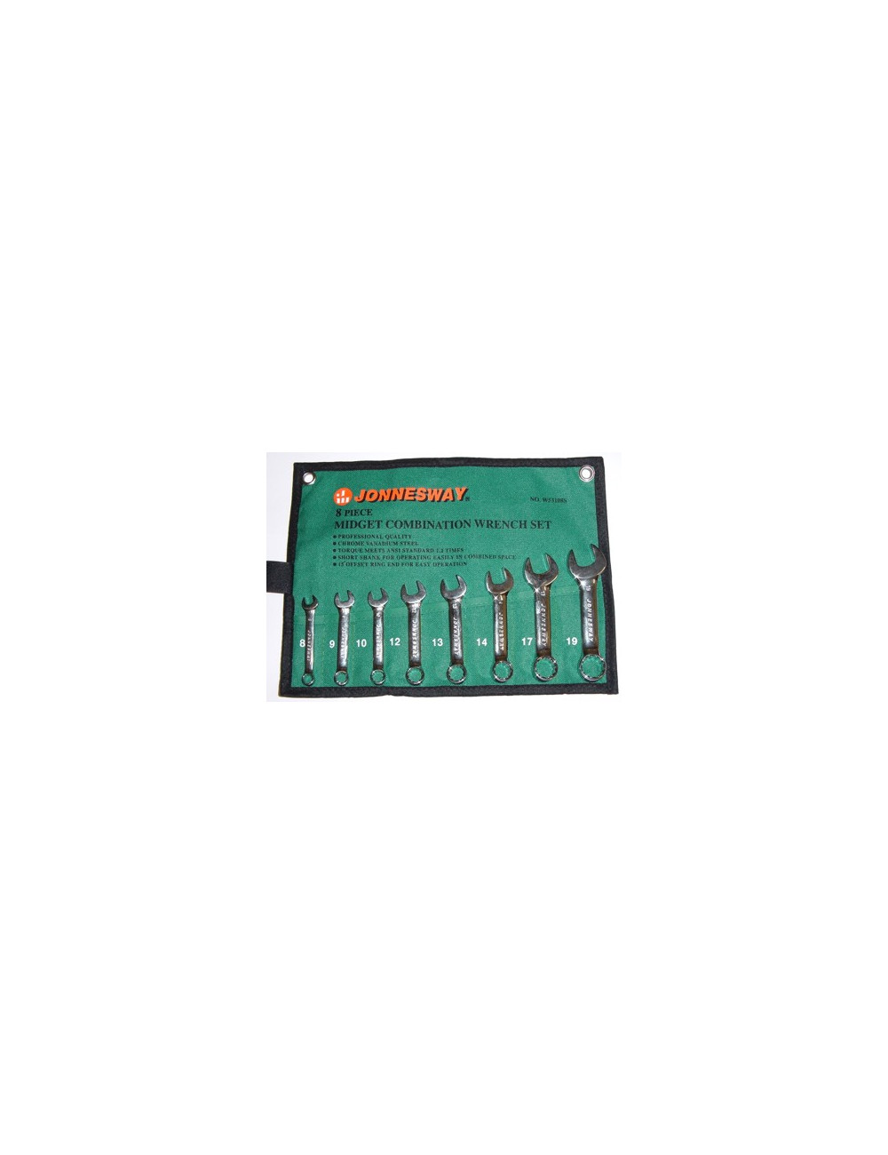 JONNESWAY KLUCZE PŁASKO-OCZKOWE KRÓTKIE 8szt.W53108S
