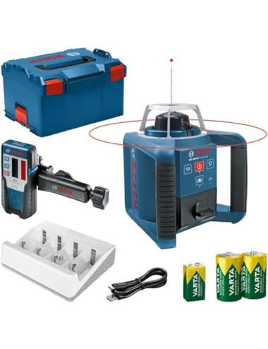 BOSCH LASER OBROTOWY GRL 300 HVG +ODBIORNIK LR 1 G +AKUMULATORKI +ŁADOWARKA VARTA