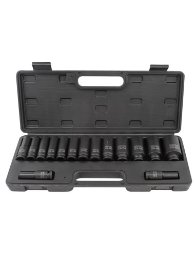 ROCKFORCE NASADKI UDAROWE DŁUGIE 12-K 15szt. 1/2" (10-36mm) WALIZKA