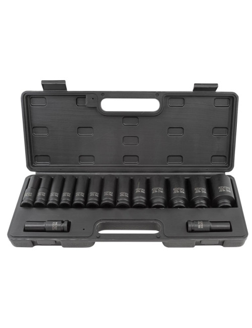 ROCKFORCE NASADKI UDAROWE DŁUGIE 12-K 15szt. 1/2" (10-36mm) WALIZKA