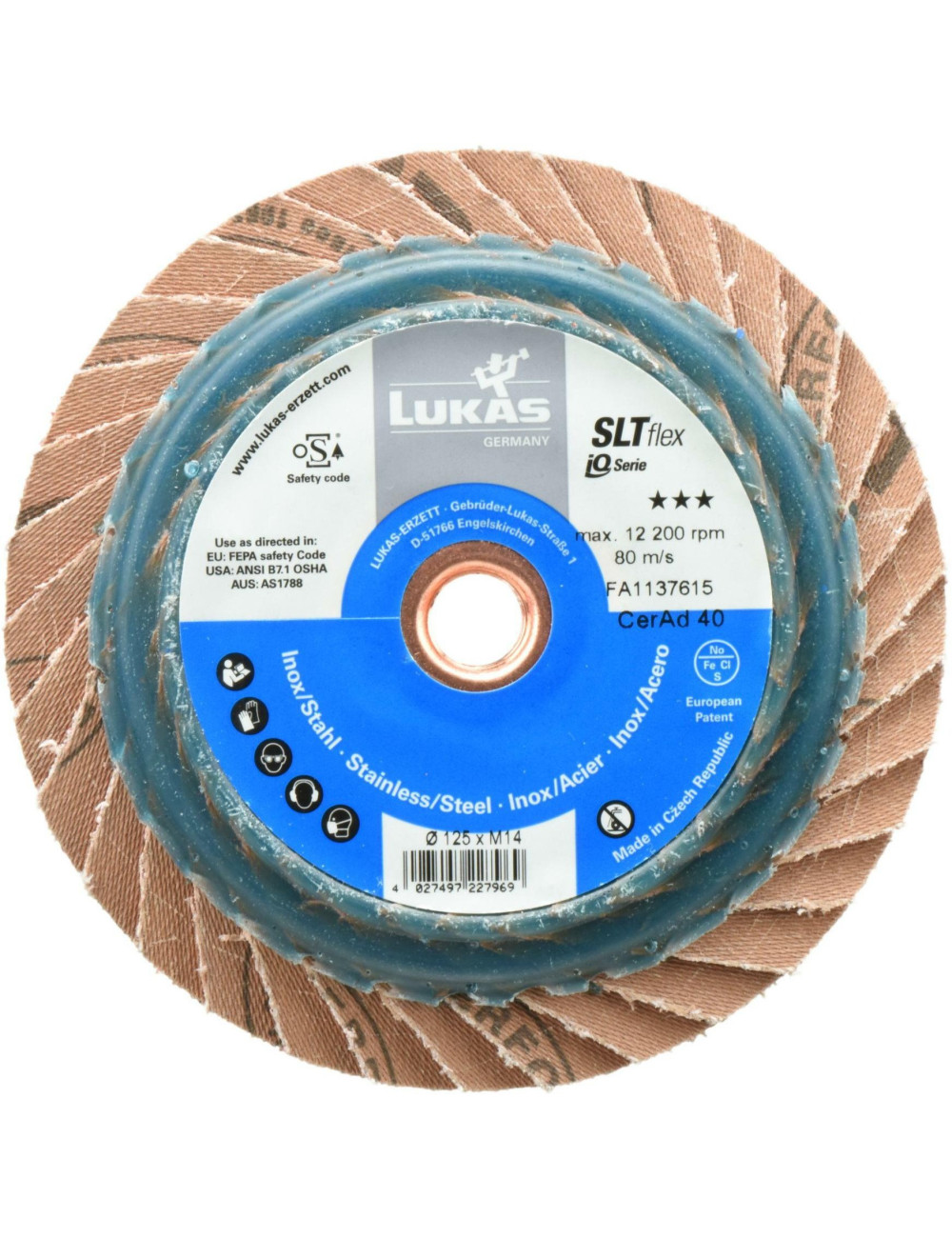 LUKAS ŚCIERNICA LISTKOWA 125mm P 40 SLTFLEX CERAMIC AD IQ-SERIES