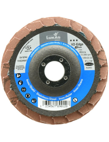 LUKAS ŚCIERNICA LISTKOWA 125mm V2 EDGE P40 CERAMIC AD