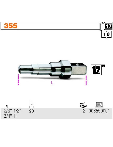 BETA KLUCZ STOPNIOWY DO KRÓĆCÓW 3/8"-1/2"