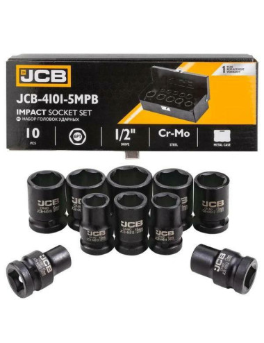 JCB NASADKI UDAROWE ZESTAW 10el.1/2" 6-KĄT 10-24mm