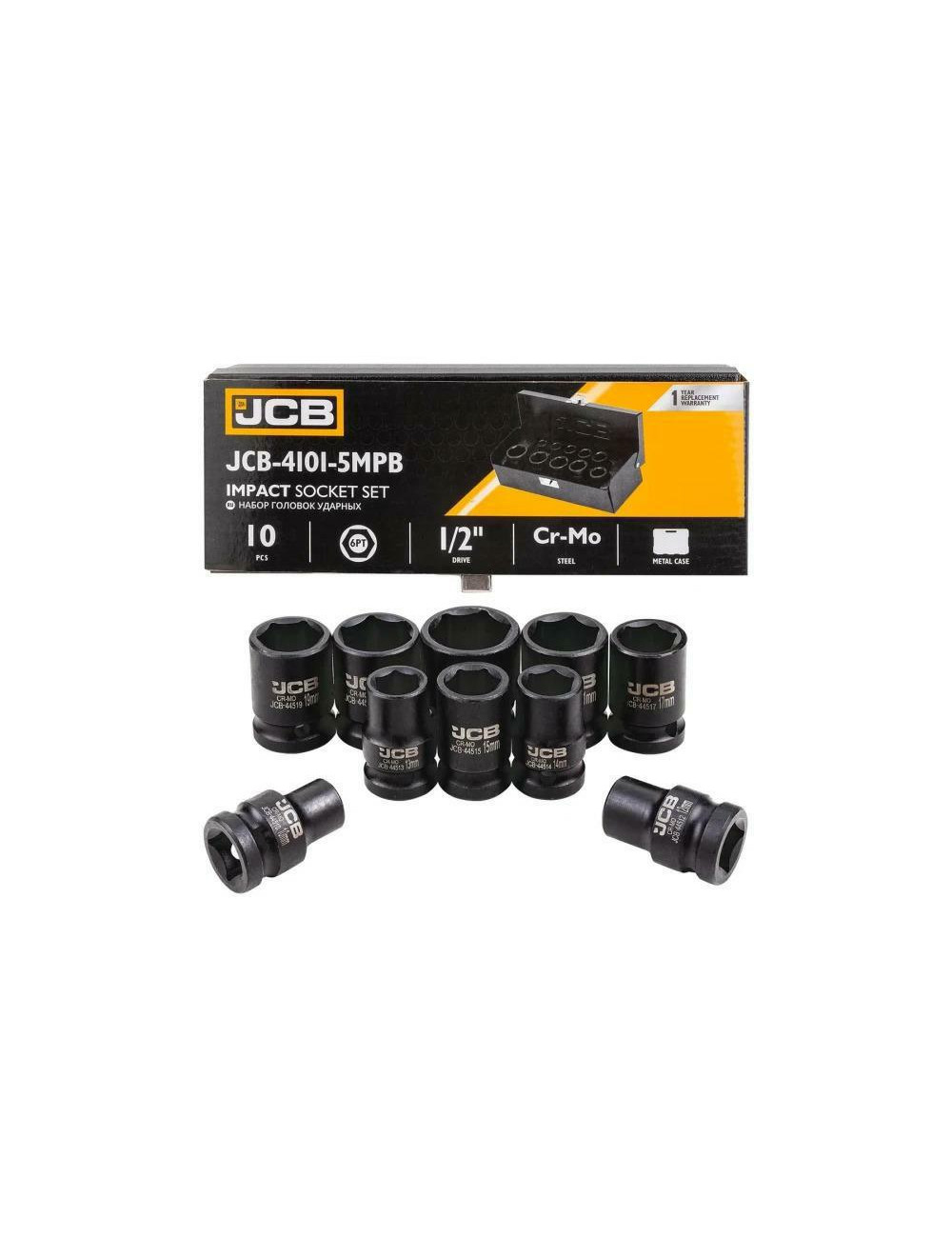 JCB NASADKI UDAROWE ZESTAW 10el.1/2" 6-KĄT 10-24mm
