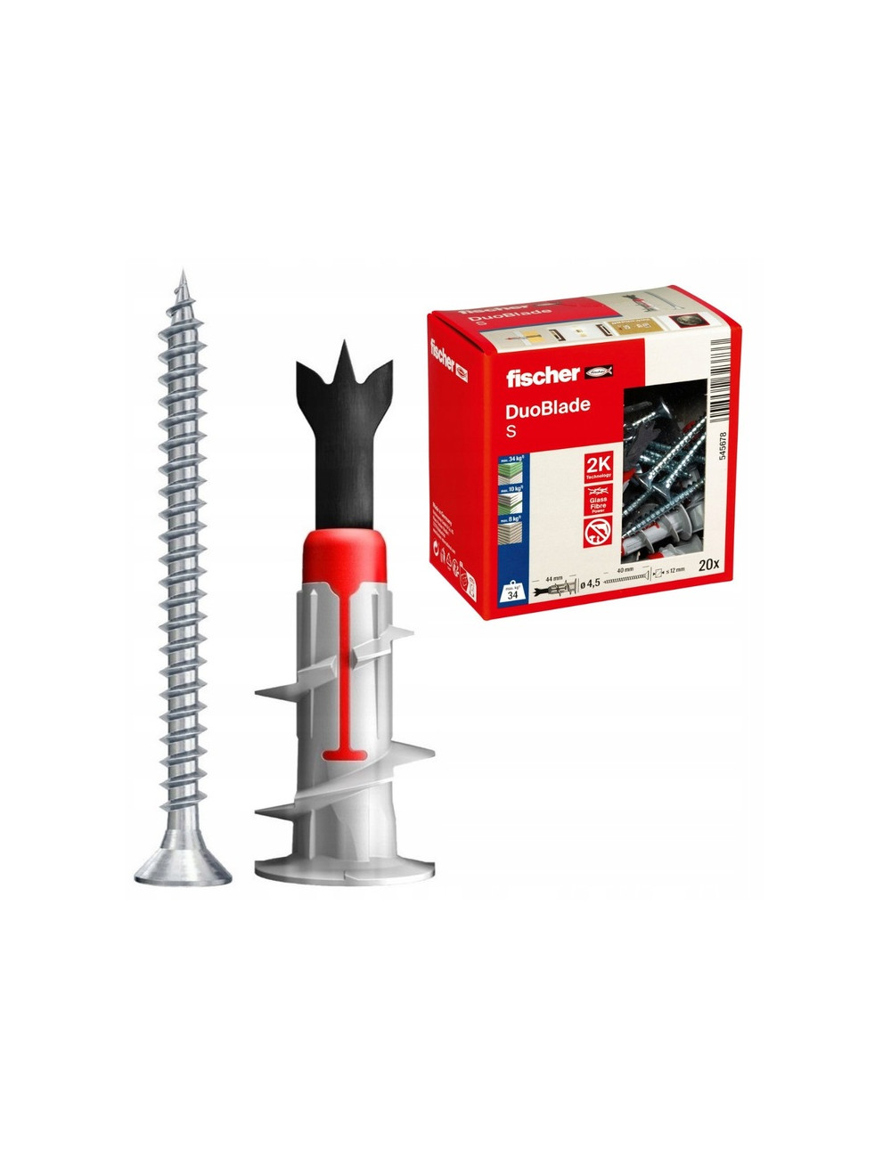 FISCHER KOŁEK DUOBLADE 20szt Z WKRĘTEM DO PŁYT G K