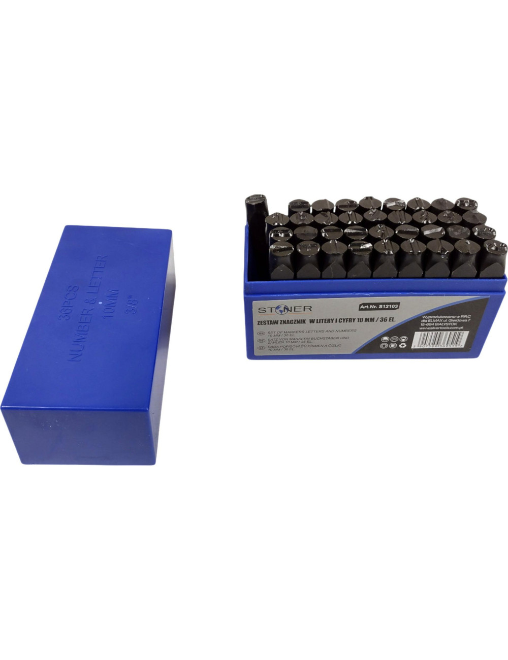 NUMERATOR ZNACZNIKI STEMPLE ZESTAW 36el 10mm SILVER