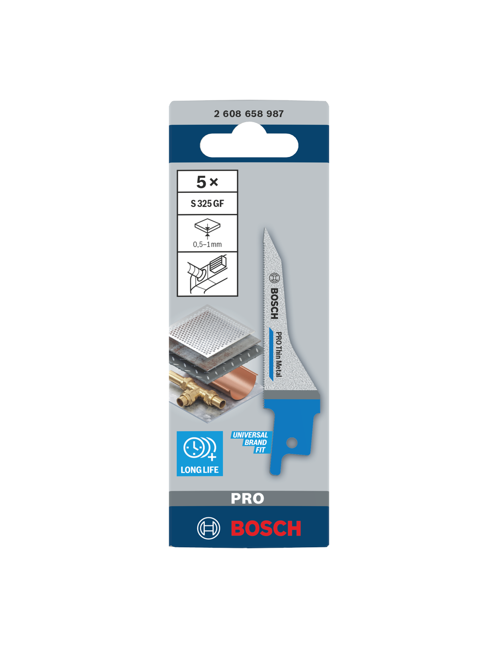 BOSCH BRZESZCZOT DO PIŁY SZABLASTEJ PRO THIN METAL S325GF 1,25 x 7 x 85mm 5szt.