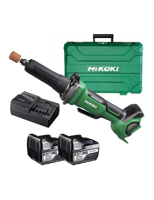 HIKOKI SZLIFIERKA PROSTA 18V GP18DB WGZ 2x5,0Ah BL REG.OBR. WŁĄCZNIK CZUWAKOWY WALIZKA