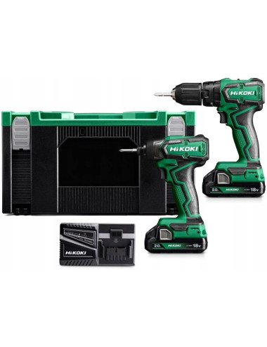 HIKOKI ZESTAW WIERTARKO WKRĘTARKA + ZAKRĘTARKA UDAROWA 18V KC18DD WGZ (DV18DD + WH18DD) 2x2,0Ah HSC