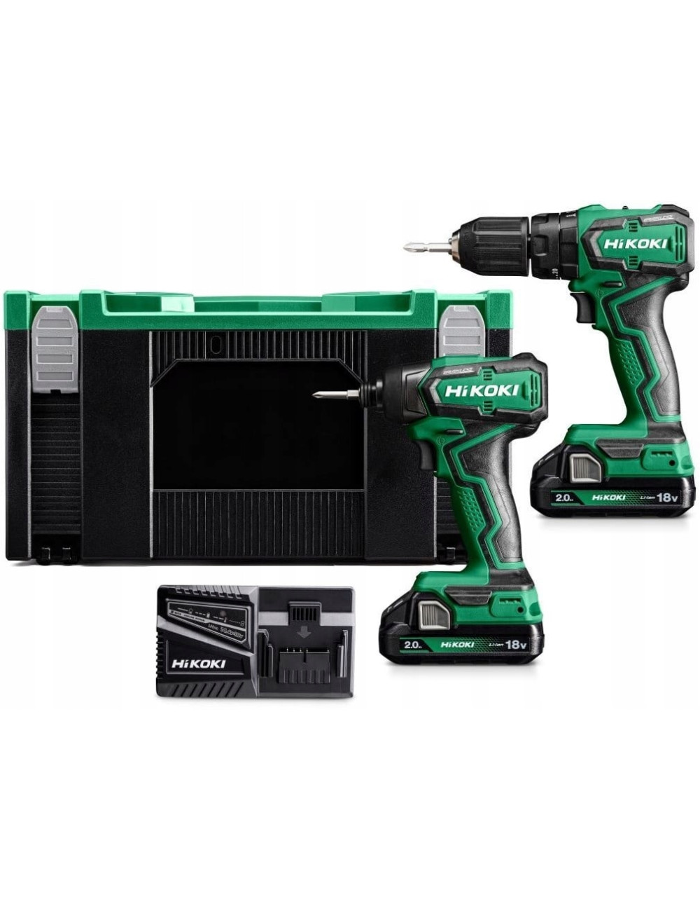 HIKOKI ZESTAW WIERTARKO WKRĘTARKA + ZAKRĘTARKA UDAROWA 18V KC18DD WGZ (DV18DD + WH18DD) 2x2,0Ah HSC