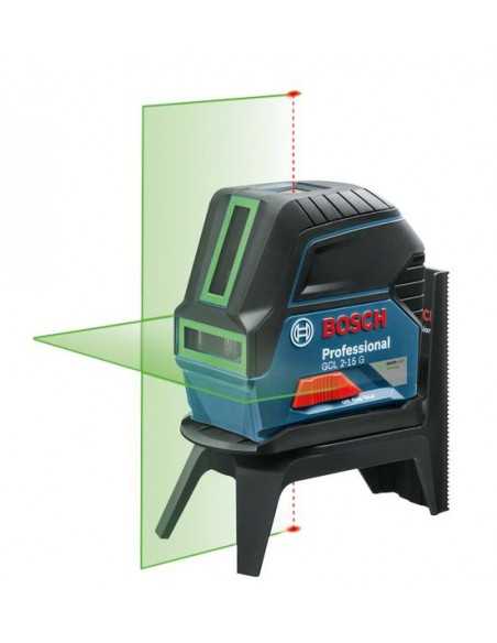 BOSCH LASER KRZYŻOWO-PUNKTOWY GCL 2-15 G + UCHWYT RM1, ZIELONA WIĄZKA