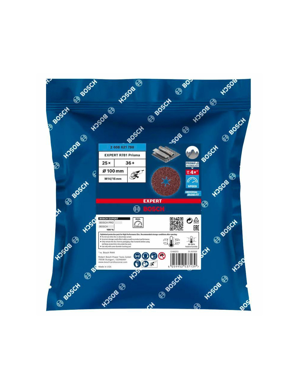 BOSCH FIBRA KRĄŻEK EXPERT PRISMA XL R781 125 gr. 36 5szt.