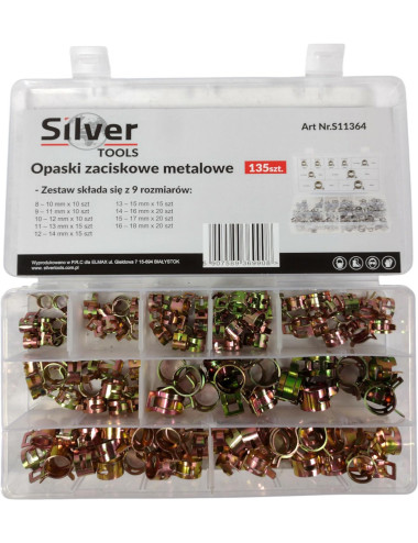 OBEJMY OPASKI METALOWE 135szt. SILVER