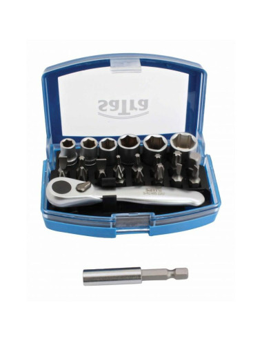 SATRA BITY I NASADKI Z GRZECHOTKĄ 1/4" 24 elementy