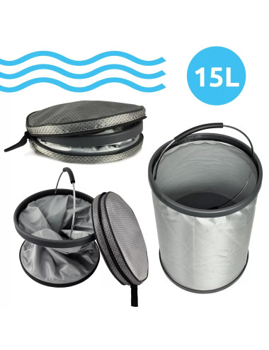 WIADRO TURYSTYCZNE SKŁADANE 15L Z ETUI