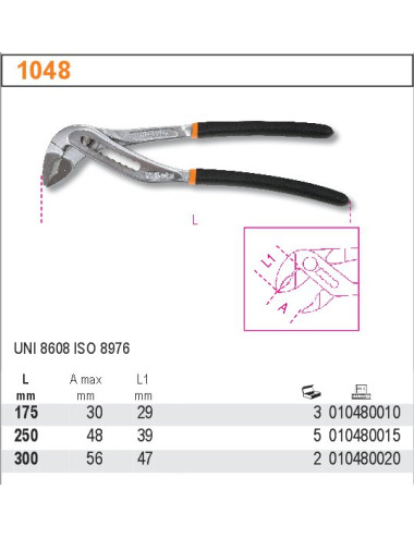 BETA SZCZYPCE NASTAWNE, RAMIONA POKRYTE PODWÓJNĄ WARSTWĄ PCV 300mm 1048 300