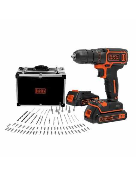 BLACK+DECKER WKRĘTARKA 18V BDCDC18BAFC 2x1,5Ah WALIZKA +80 ACC