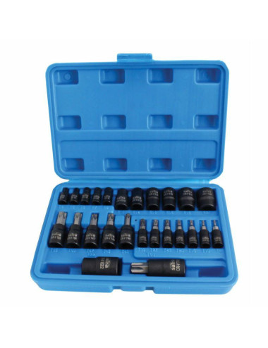 SATRA KLUCZE NASADOWE TORX E 1/4"3/8"1/2" 25el.