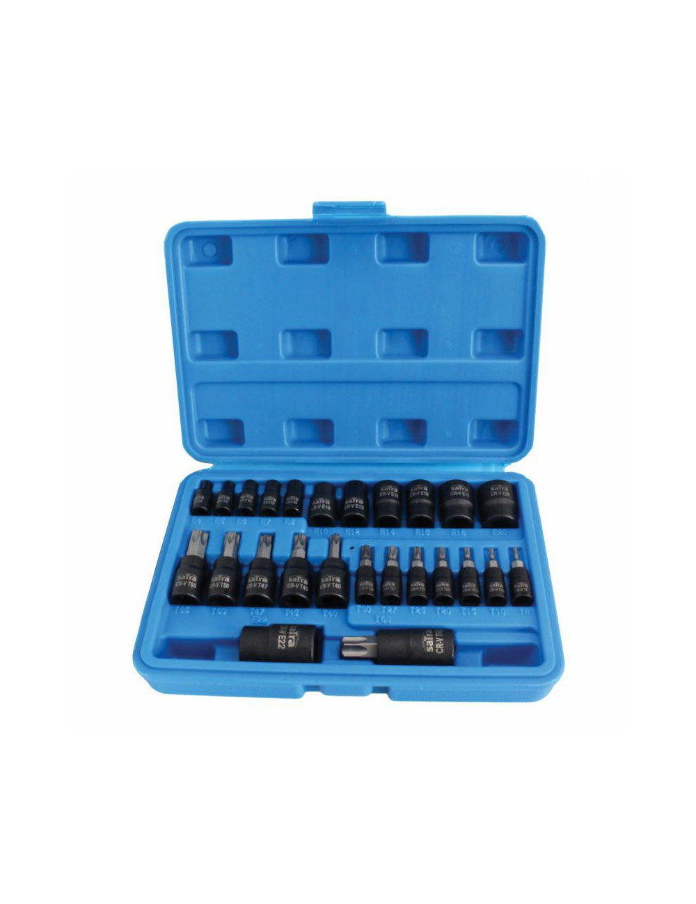 SATRA KLUCZE NASADOWE TORX E 1/4"3/8"1/2" 25el.