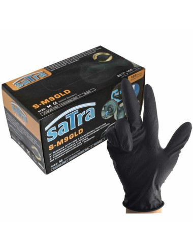 SATRA RĘKAWICE NITRYLOWE CZARNE ROZMIAR M 100szt.